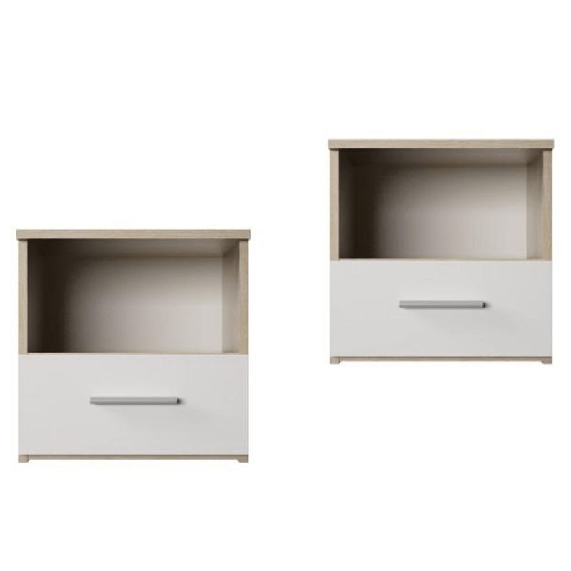 Set nočných stolíkov, dub sonoma-biela