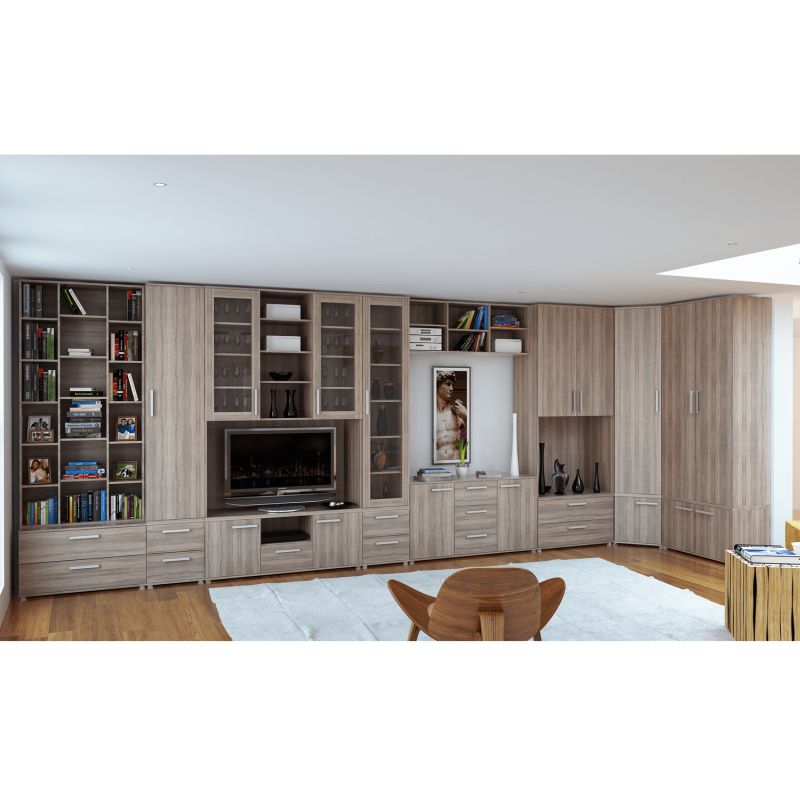 Nočný stolík s 2 zásuvkami úzky, dub sonoma