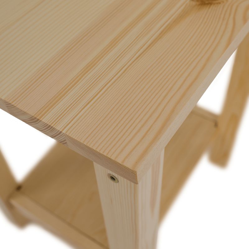 Jednoduchý nočný stolík z masívneho borovicového dreva, prírodná