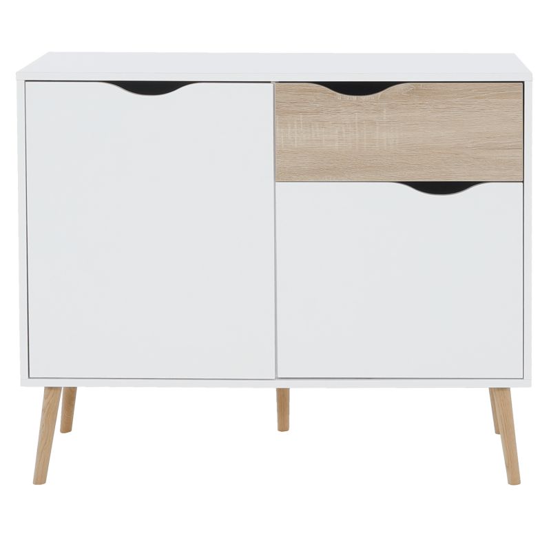 Moderná komoda 2 dverová, dub sonoma-biela