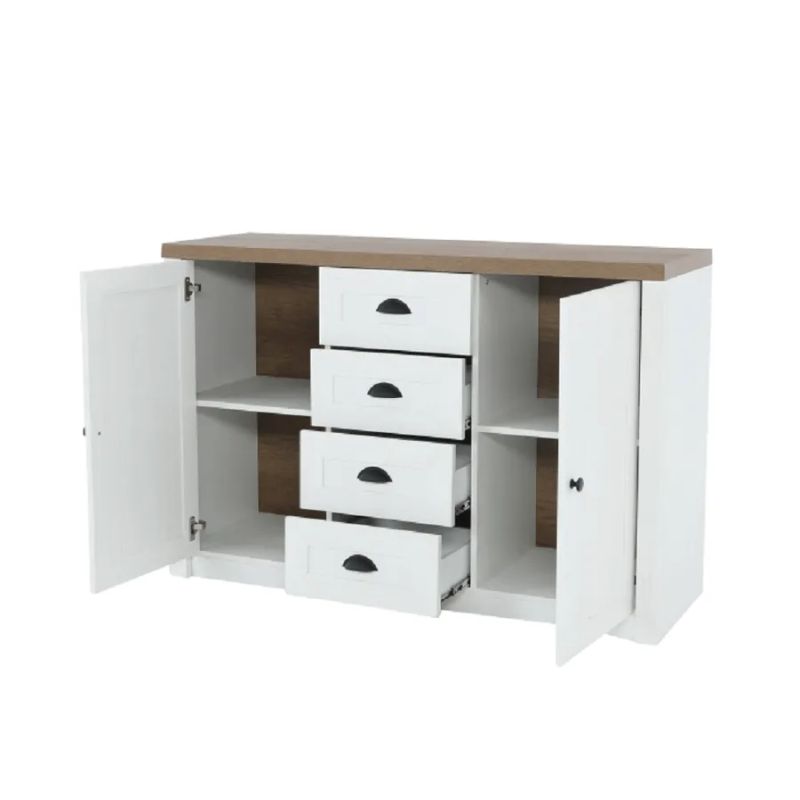 Komoda 2-dverová so 4 zásuvkami, sosna Andersen-dub lefkas