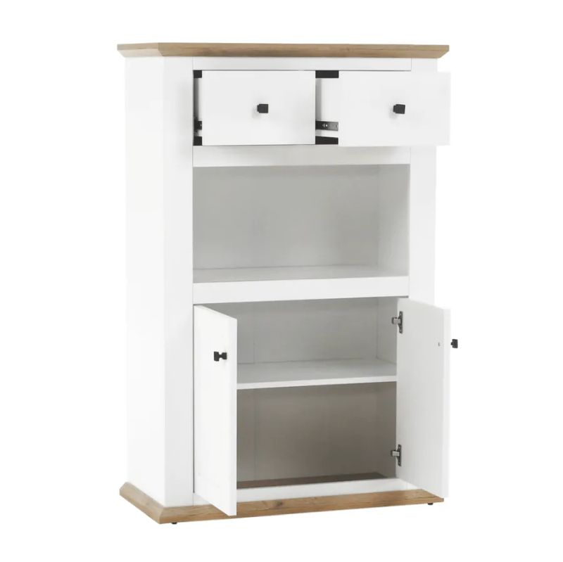 Komoda barová v modernom prevedení, biela-dub grand