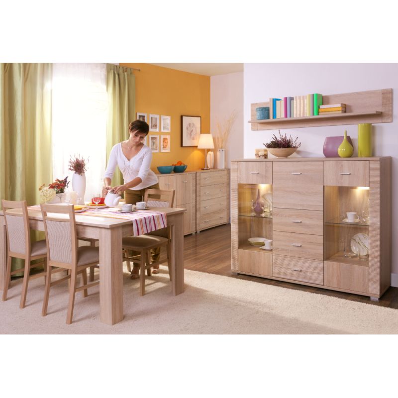 Štvorzásuvková komoda, dub sonoma