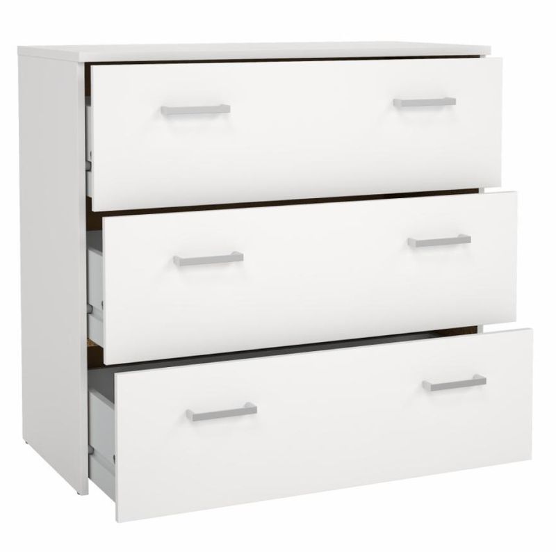 Biela trojzásuvková komoda