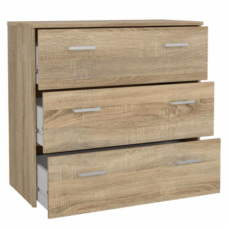 Dub sonoma trojzásuvková komoda