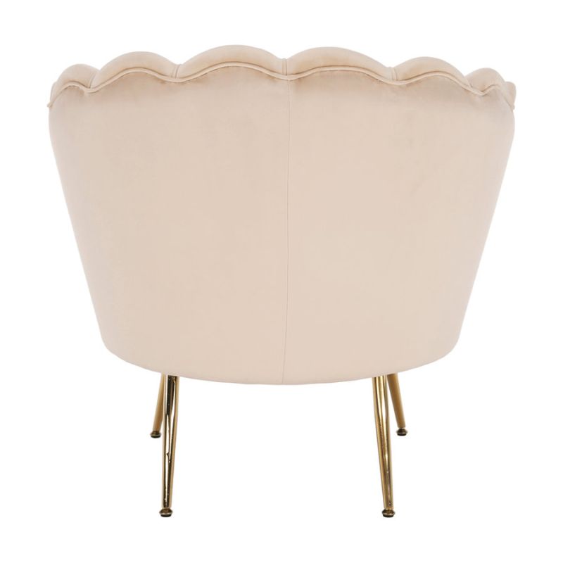 Kreslo v štýle Art-deco, béžová Velvet látka-gold chróm-zlatý