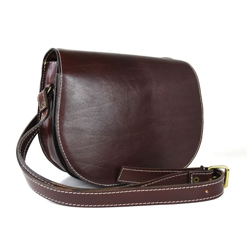 Luxusná kožená lovecká kabelka, skrytý magnet, hnedá farba