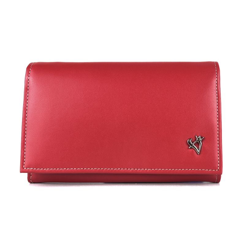 Luxusná dámska kožená peňaženka v červenej farbe