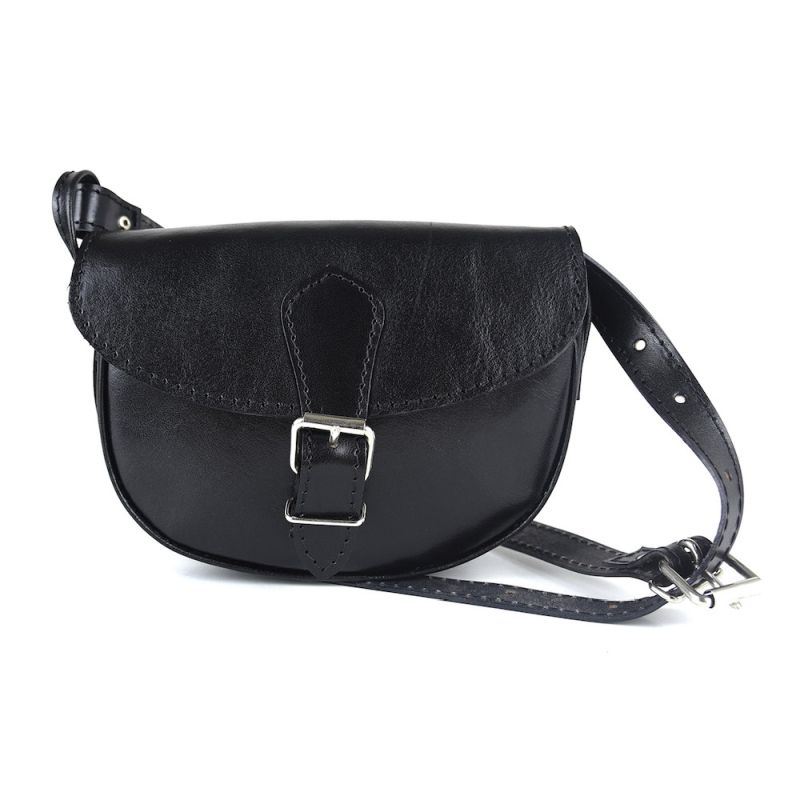 Módna MINI kožená kabelka v čiernej farbe