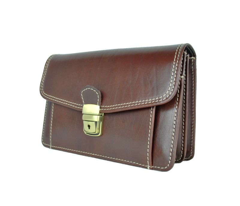 Kožená etua, viacúčelové púzdro v tmavo hnedej farbe