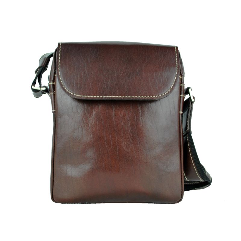 Luxusná kožená etuja z lesklej hovädzej kože v hnedej farbe