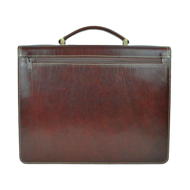 Luxusná perfektná kožená aktovka v hnedej farbe