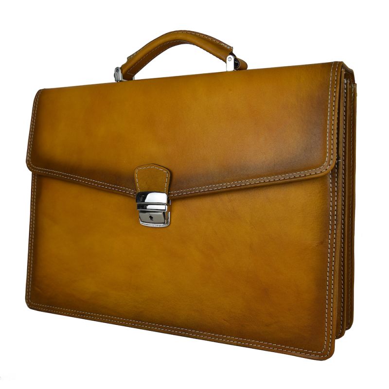 Luxusná kožená pracovná aktovka v žltej farbe (Limitovaná edícia)