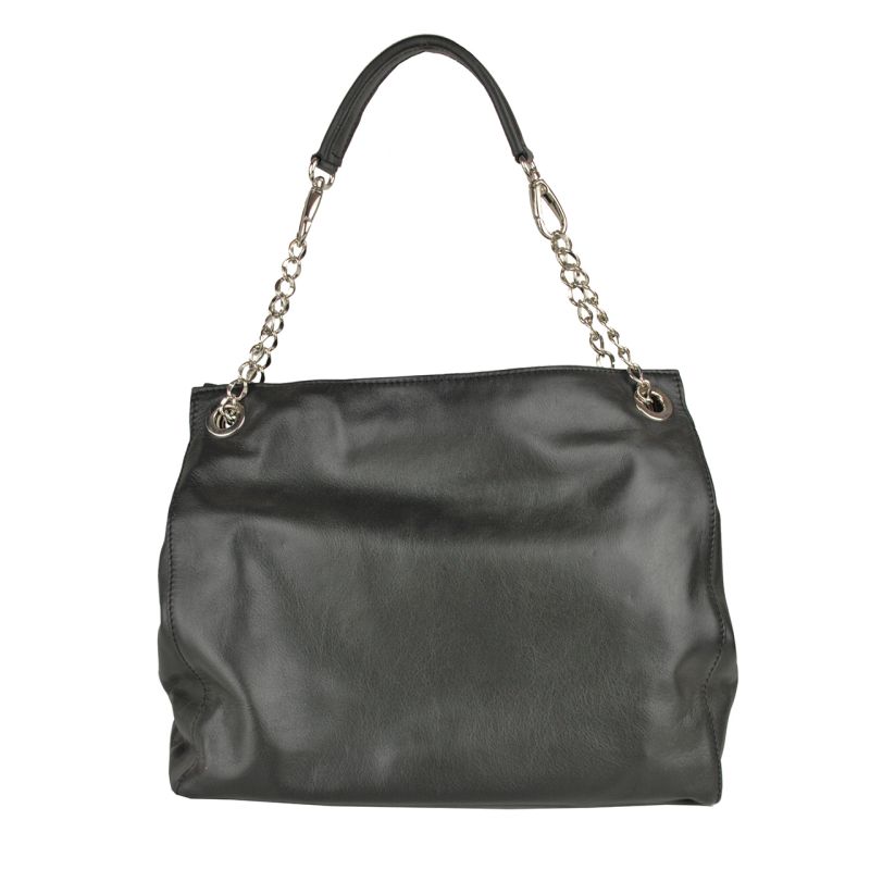 Kožená elegantná kabelka v čiernej farbe