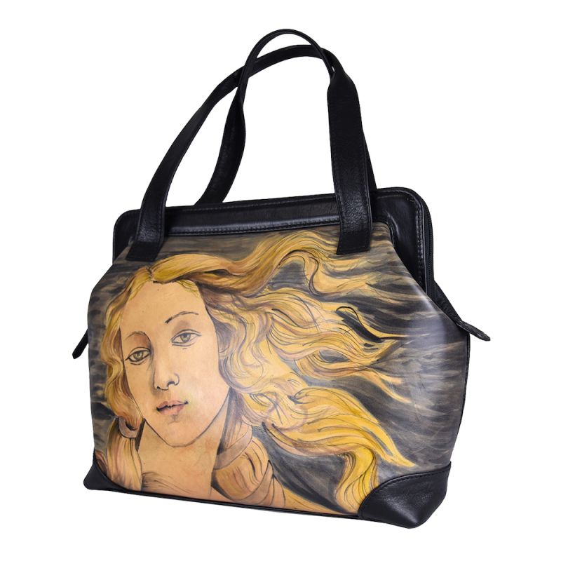 Ručne maľovaná kabelka inšpirovaná motívom Sandro Botticelli - Zrodenie Venuše