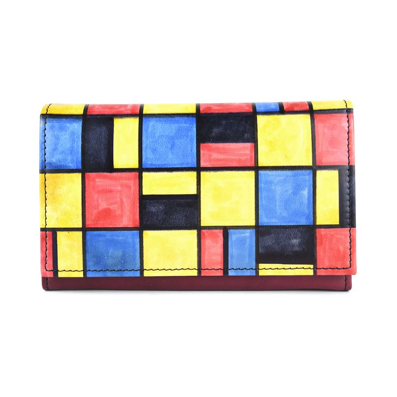 Ručne maľovaná kožená peňaženka 8542 s motívom Mozaika