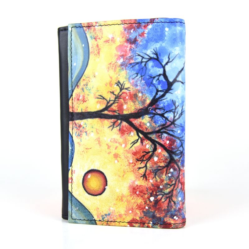 Ručne maľovaná kožená peňaženka 8542 s motívom Zima