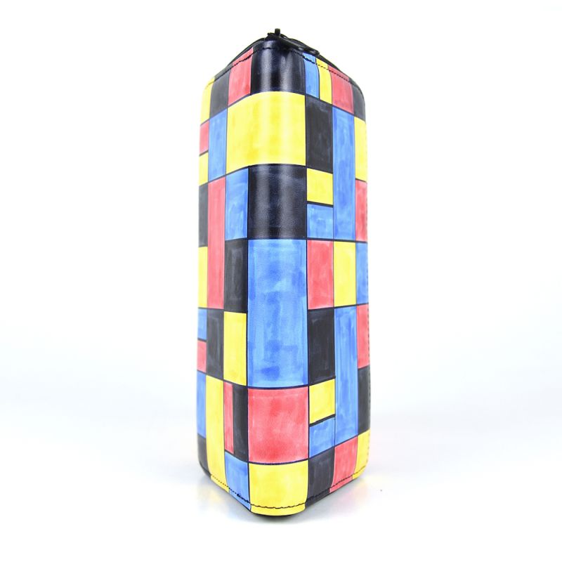 Ručne maľovaná kožená peňaženka s motívom Mozaika