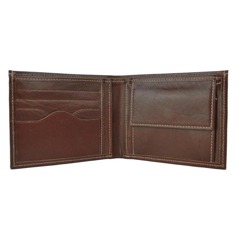 Kožená peňaženka z pravej kože v tmavo hnedej farbe