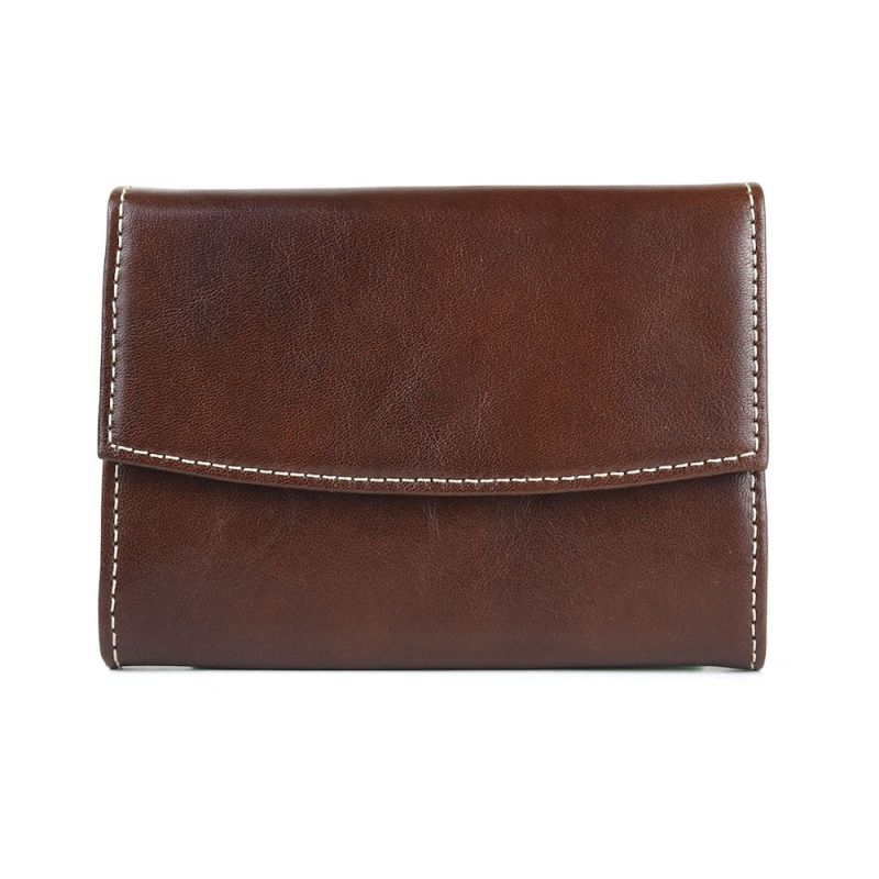Malá dámska kožená peňaženka, hnedá farba