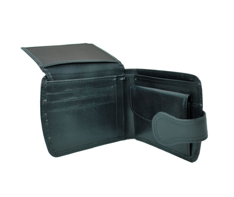 Luxusná elegantná kožená peňaženka 8467 v čiernej farbe