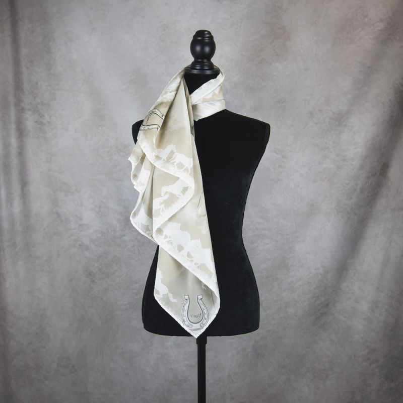 Hodvábna šatka Kôň - hnedý, 90 x 90cm