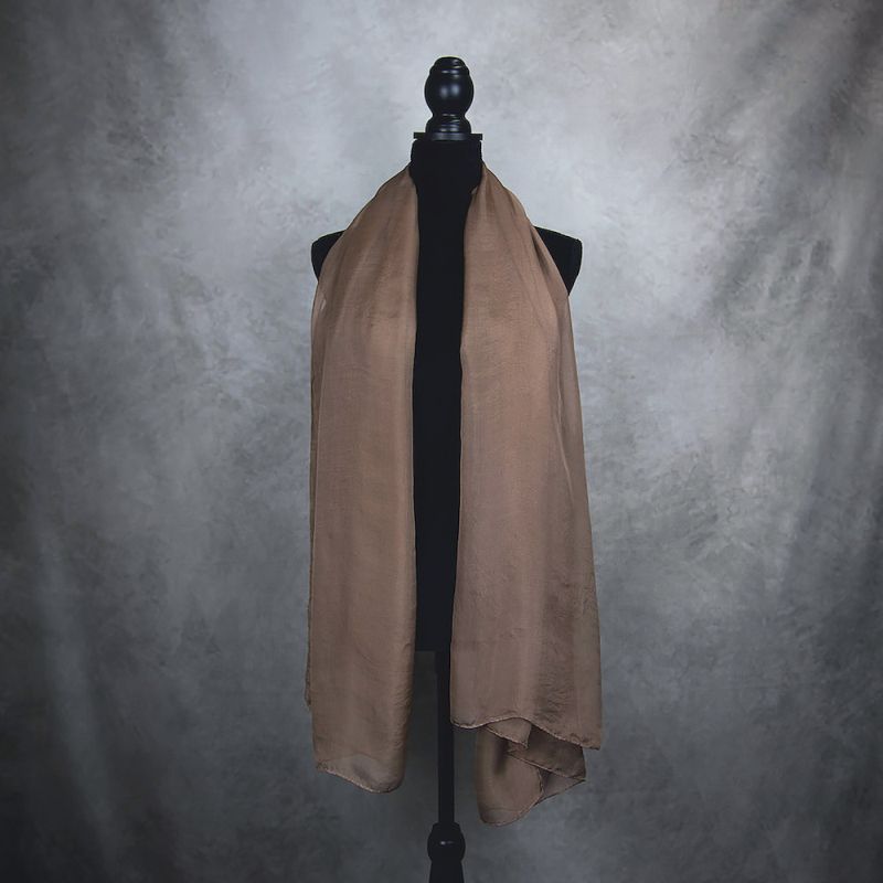 Luxusný hodvábny šál HNEDÝ 180 x 110cm