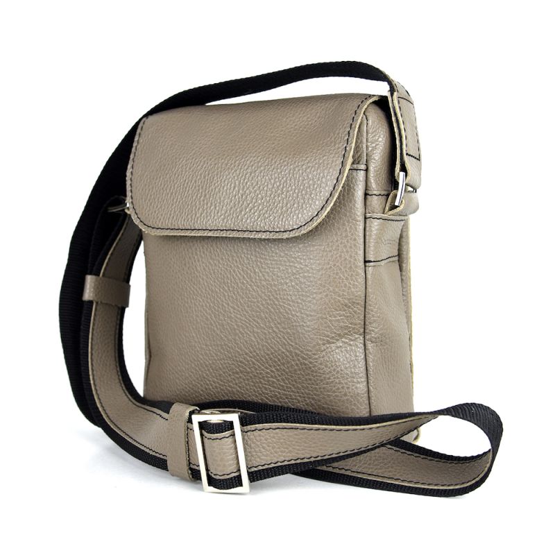 Luxusná crossbody kožená etuja z pravej kože v khaki farbe