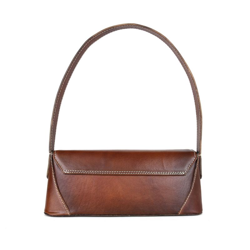 Kožená kabelka ručne tieňovaná v cigaro farbe