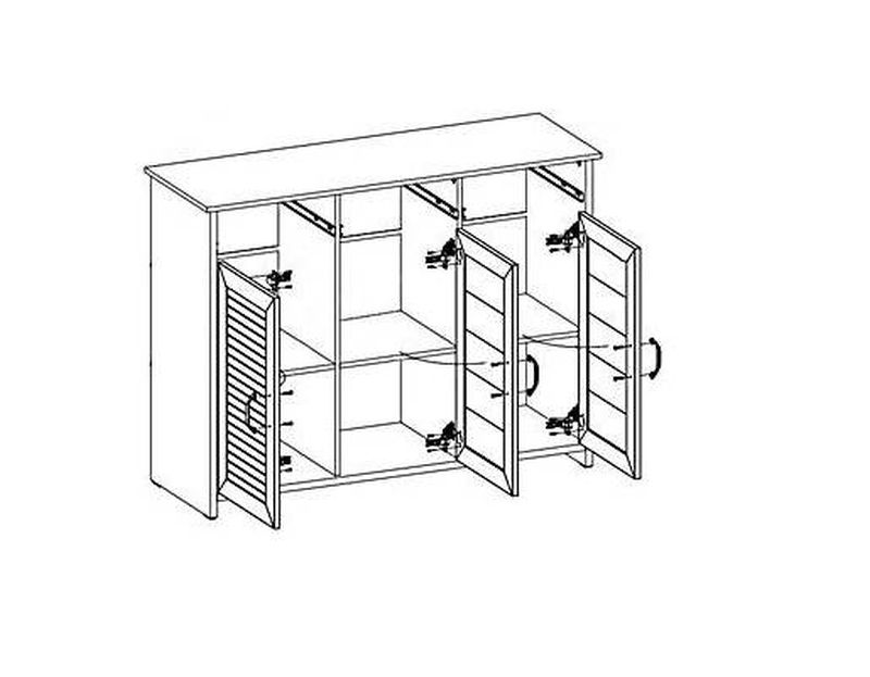 Komoda v zaujímavom dizajne K3D, biela