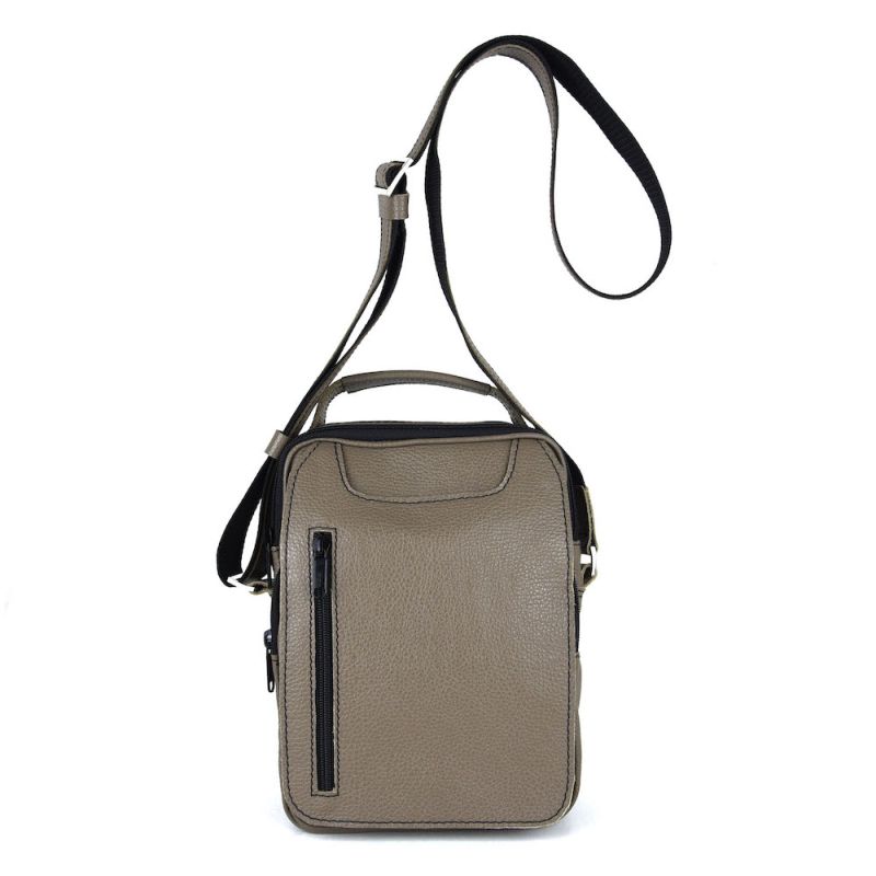 Kožená etuja, hrúbkovana koža v khaki farbe