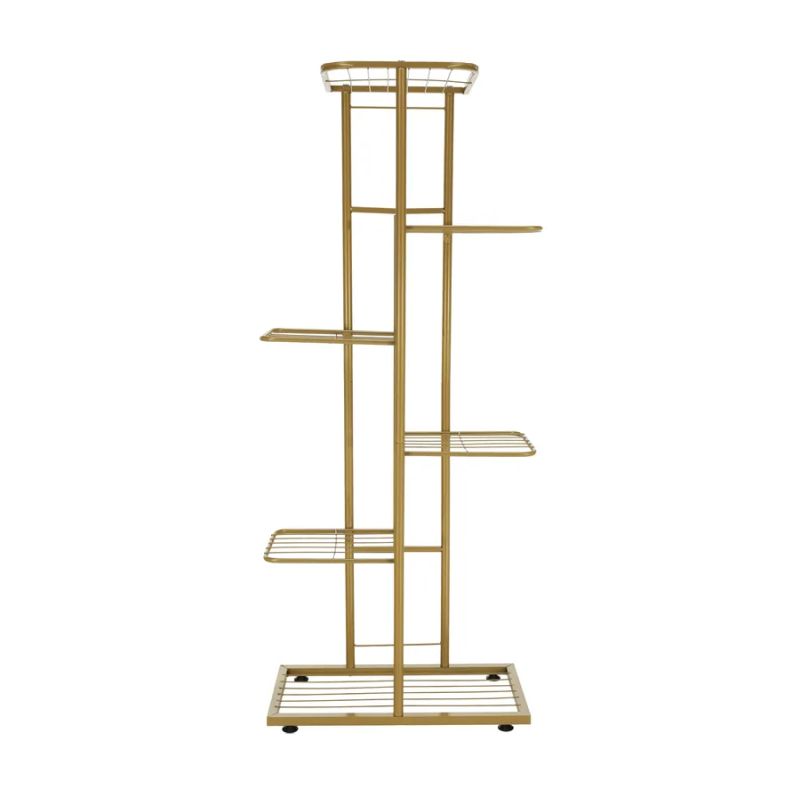 Kovový stojan na kvety, zlatý