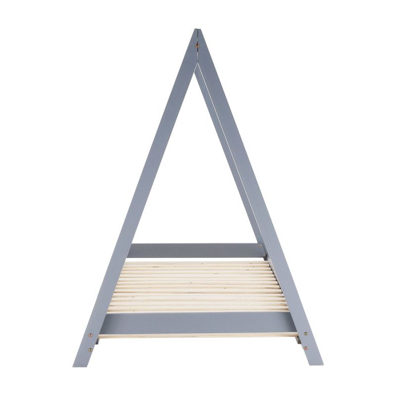 Montessori posteľ, sivá z borovicového dreva