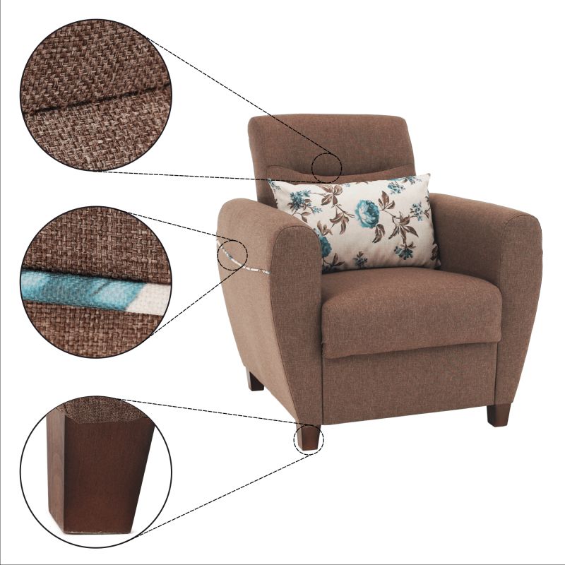 Kreslo s moderným dizajnom, tmavobéžová