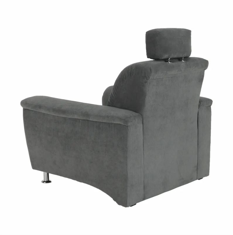 Moderné kreslo v sivej látke