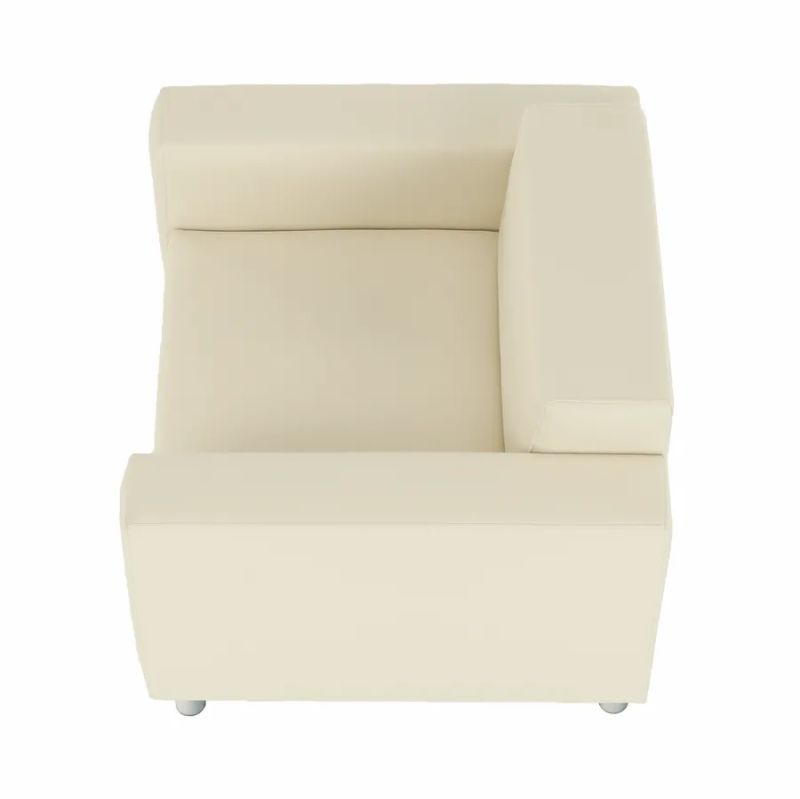 Moderné kreslo v béžovej ekokoži