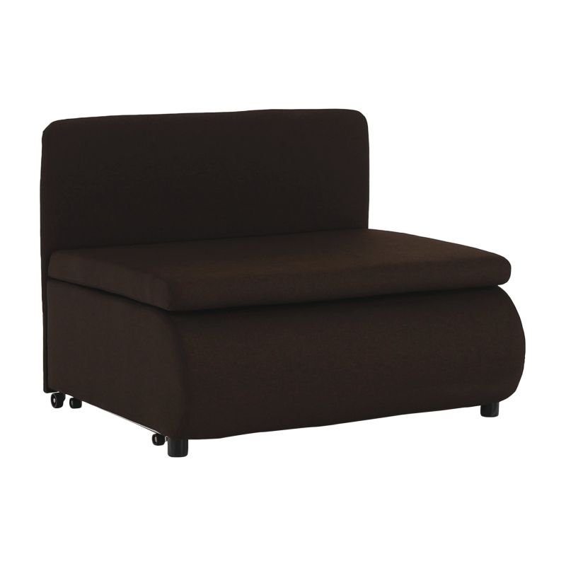 Moderné rozkladacie kreslo s úložným priestorom, hnedé