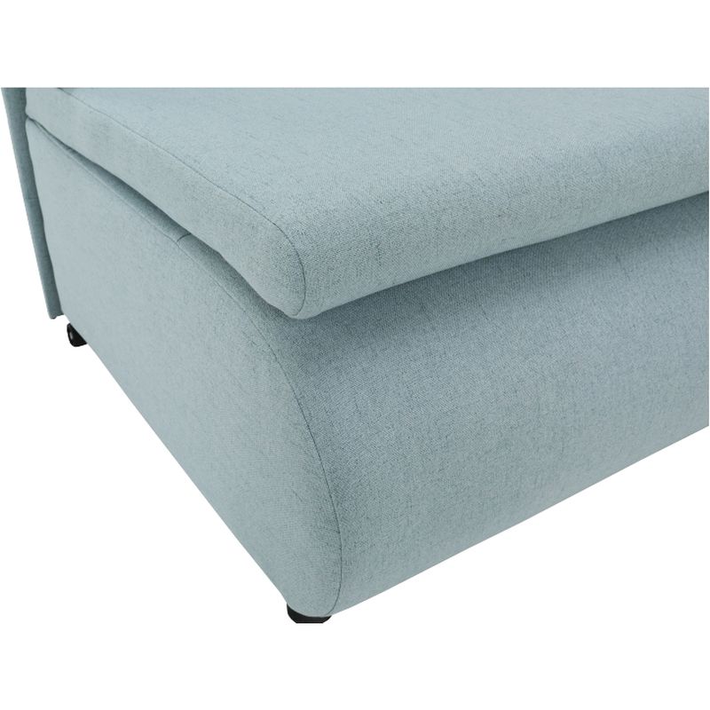 Moderné rozkladacie kreslo s úložným priestorom, mentolová-krémová