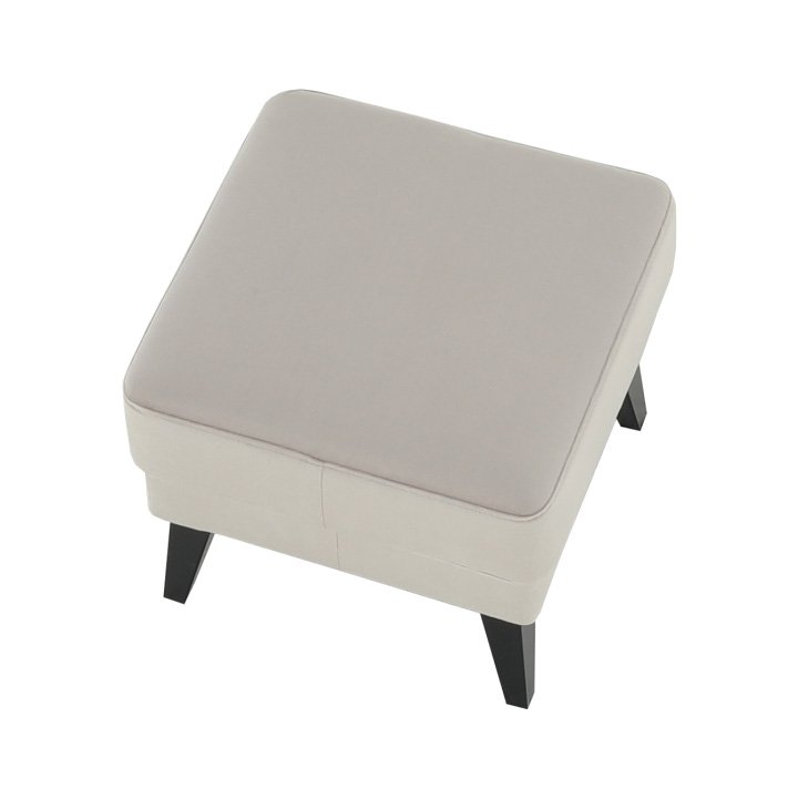 Moderný taburet, krémová-čierna