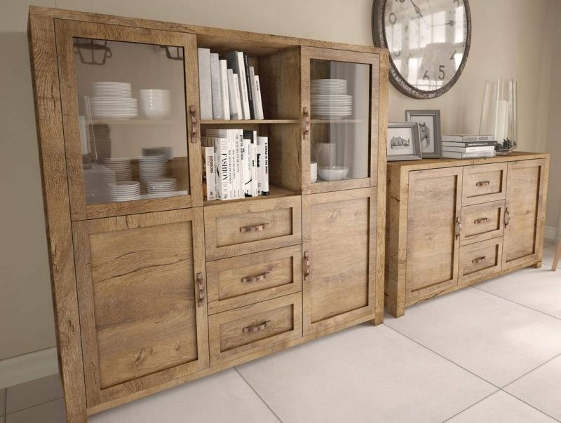 Komoda K2D s mosadznými úchytkami, lefkas ciemny