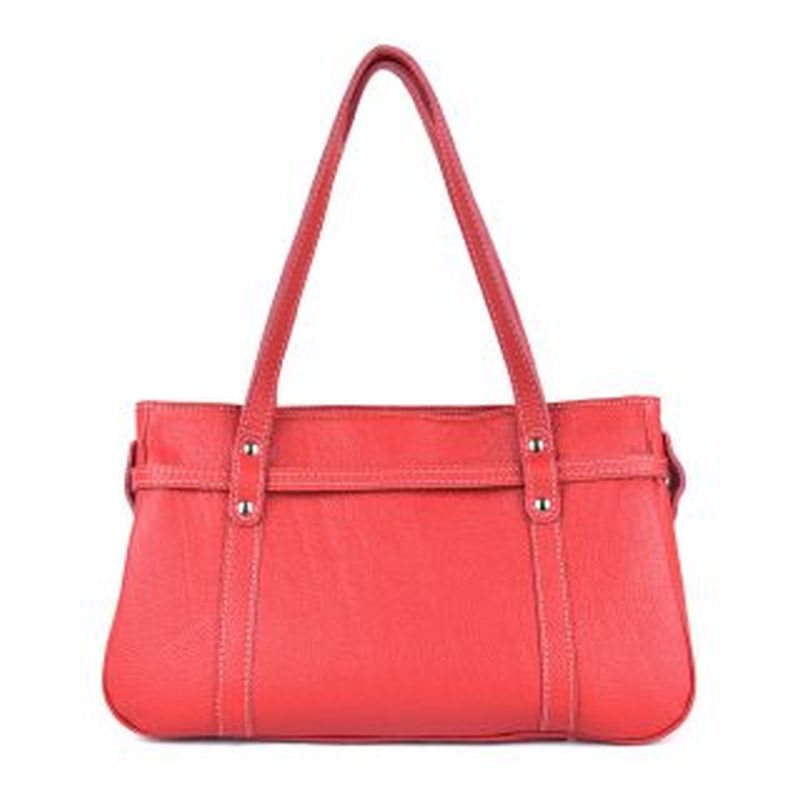 Dámska kožená kabelka z pravej kože, červená farba