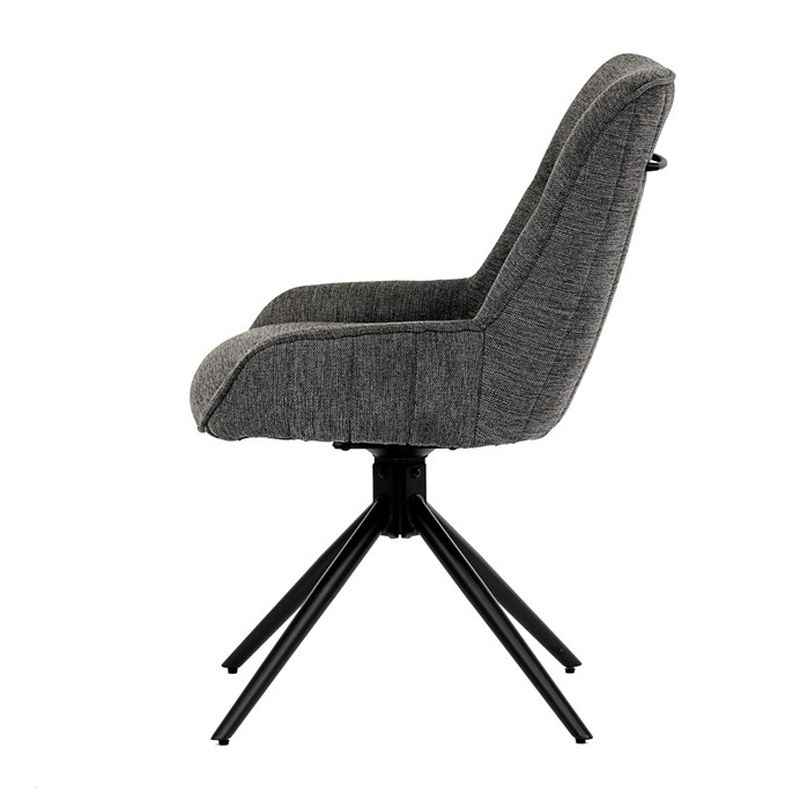 Jedálenská stolička tmavo šedá látka s otočným mechanizmom