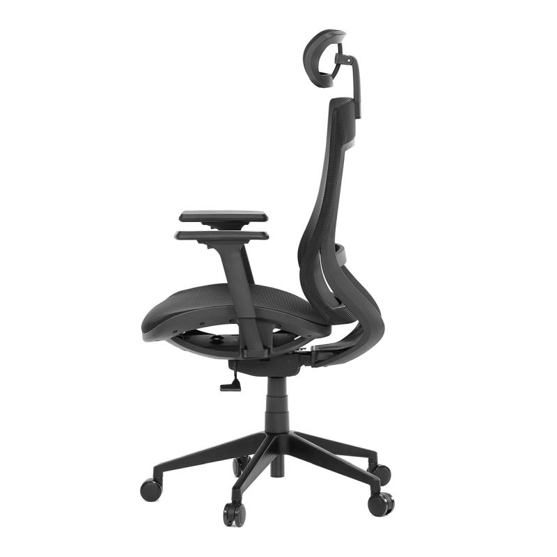 Kancelárske kreslo s opierkou na hlavu, čierna látka