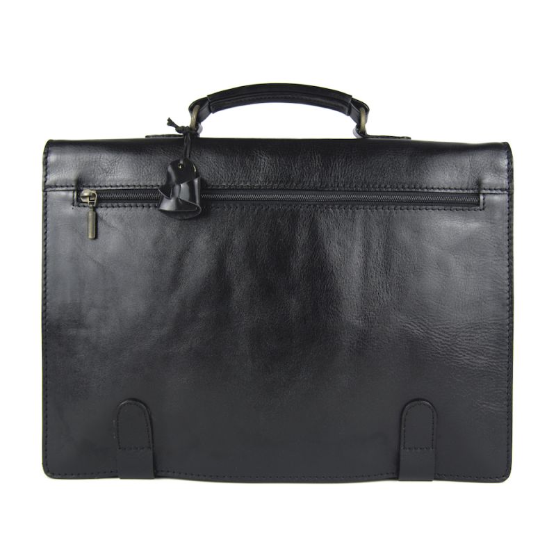 Vintage kožená aktovka v čiernej farbe