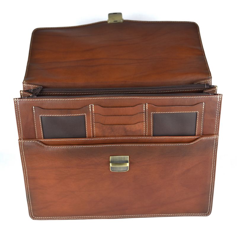 Luxusná kožená pracovná aktovka v cigaro farbe (Limitovaná edícia)