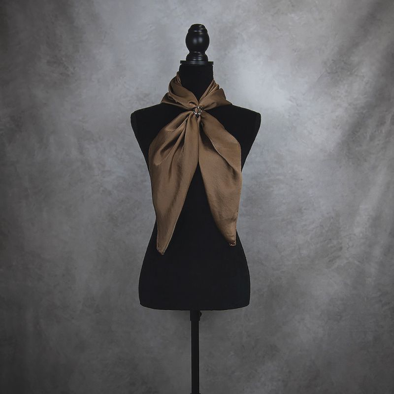 Hodvábna šatka OKROVO-HNEDÁ 90 x 90cm