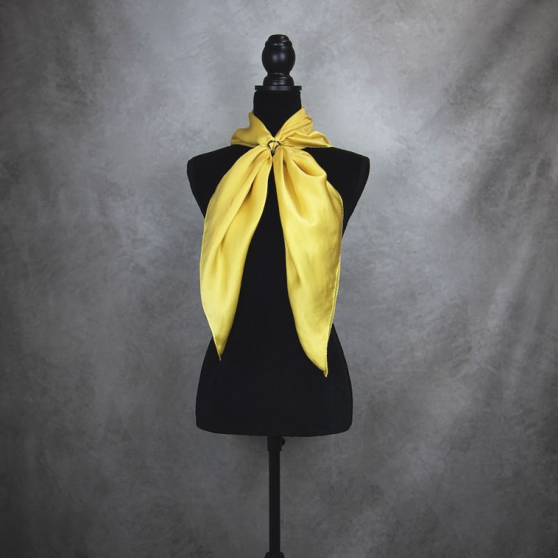 Hodvábna šatka ZLATO OKROVÁ, 90 x 90cm