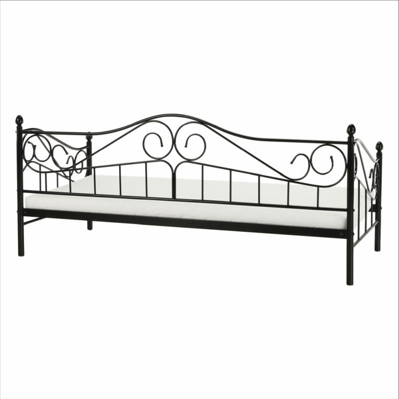 Kovová posteľ čierna, 90x200