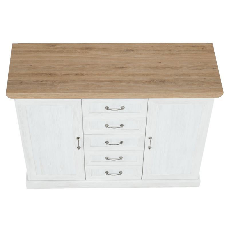 Komoda K2D, dvojdverová, sosna nordická-dub divoký