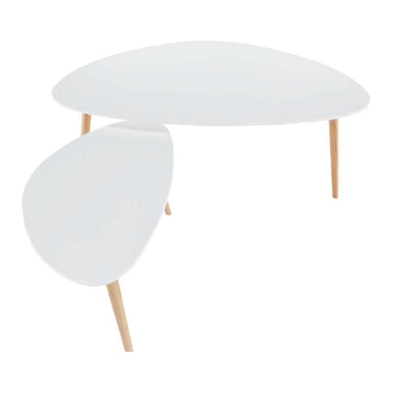 Set dvoch stolíkov v bielej farbe-nožičky buk